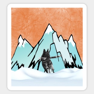 German Shepherd in the mountains Sticker